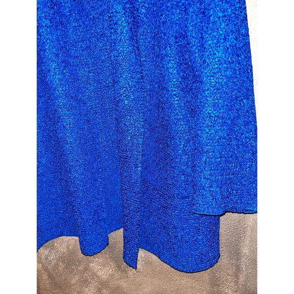 Chico’s Travers Office Business Casual Blue Crinkled Textured Long Sleeve Jacket - Picture 3 of 6